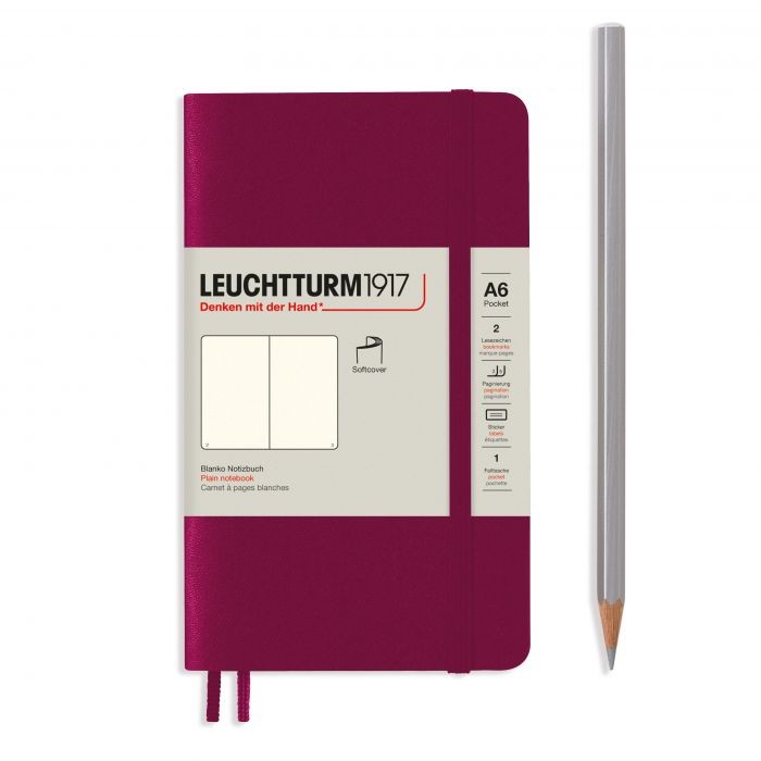 L NOTEBOOK SC A6 POCKET PLAIN PORT RED 123p