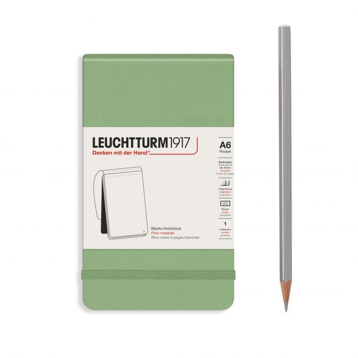 L NOTEPAD HC A6 POCKET PLAIN SAGE 184p