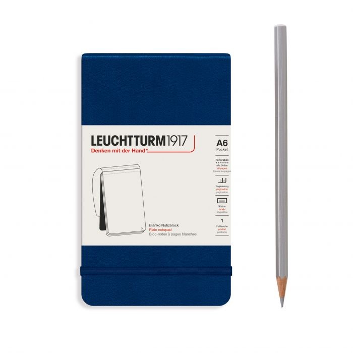 L NOTEPAD HC A6 POCKET PLAIN NAVY 184p