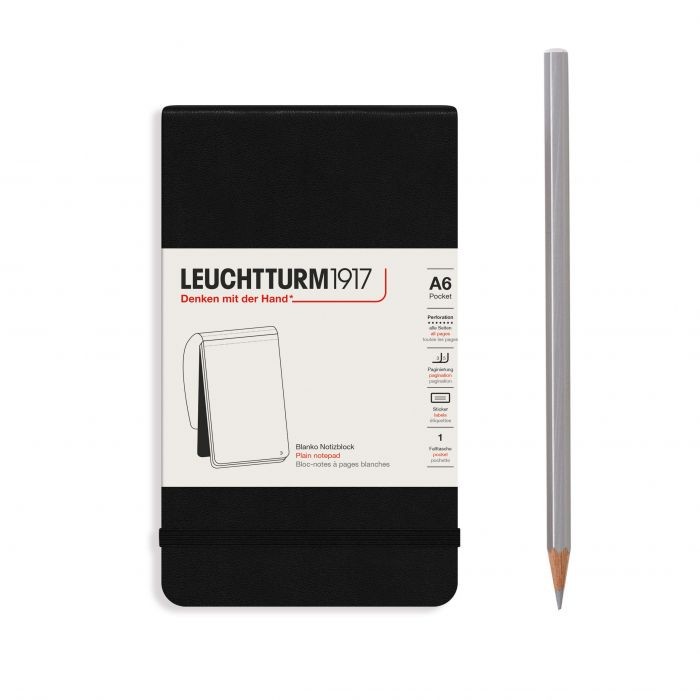 L NOTEPAD HC A6 POCKET PLAIN BLACK 184p