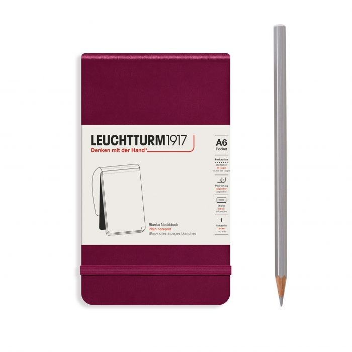 L NOTEPAD HC A6 POCKET PLAIN PORT RED 184p