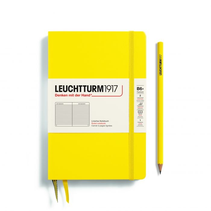 L NOTEBOOK HC B6+ PAPERBACK RULED LEMON 219p