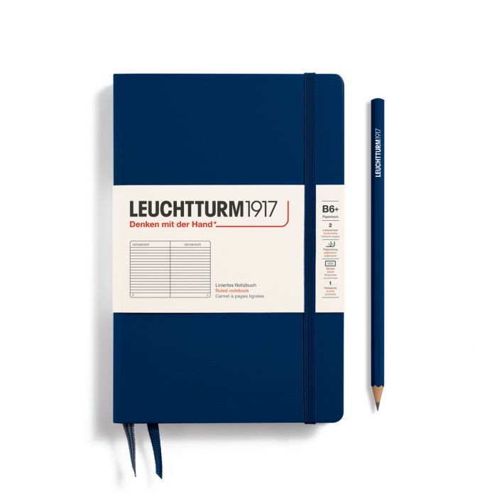 L NOTEBOOK HC B6+ PAPERBACK RULED NAVY 219p
