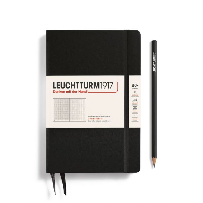 L NOTEBOOK HC B6+ PAPERBACK SQUARED BLACK 219p