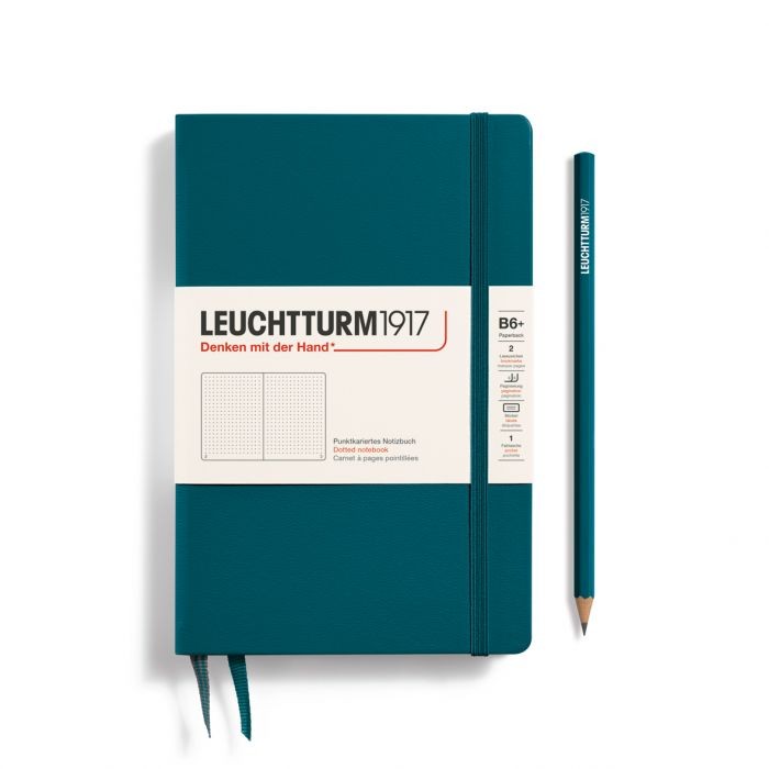 L NOTEBOOK HC B6+ PAPERBACK DOTTED PACIFIC GREEN 219p