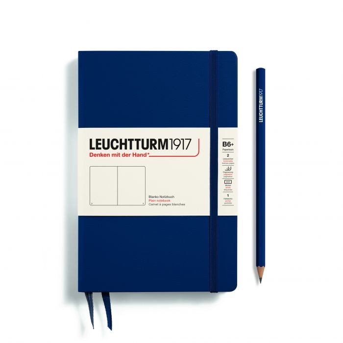 L NOTEBOOK HC B6+ PAPERBACK PLAIN NAVY  219p