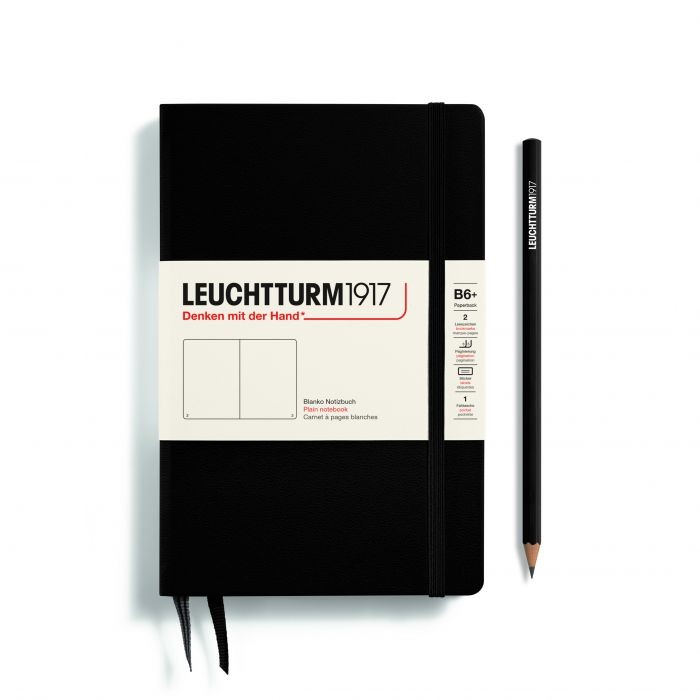 L NOTEBOOK HC B6+ PAPERBACK PLAIN BLACK 219p