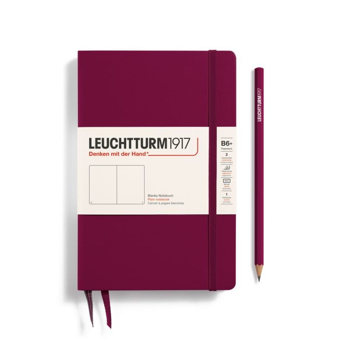 L NOTEBOOK HC B6+ PAPERBACK PLAIN PORT RED 219p