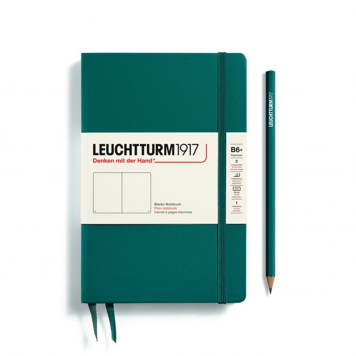L NOTEBOOK HC B6+ PAPERBACK PLAIN PACIFIC GREEN  219p