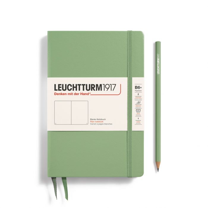 L NOTEBOOK HC B6+ PAPERBACK PLAIN SAGE  219p