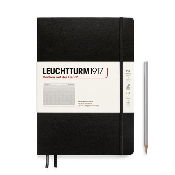 L NOTEBOOK HC B5 COMPO SQUARED BLACK 219p