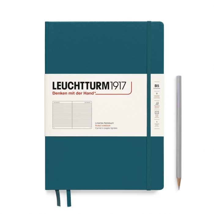 L NOTEBOOK HC B5 COMPO RULED PACIFIC GREEN 219p