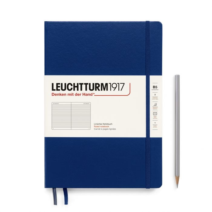 L NOTEBOOK HC B5 COMPO RULED NAVY 219p