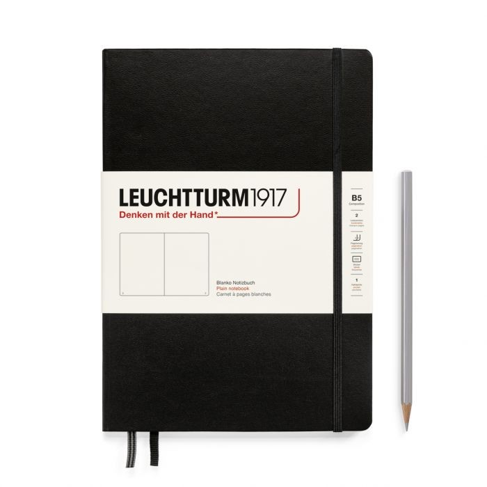 L NOTEBOOK HC B5 COMPO PLAIN BLACK 219p