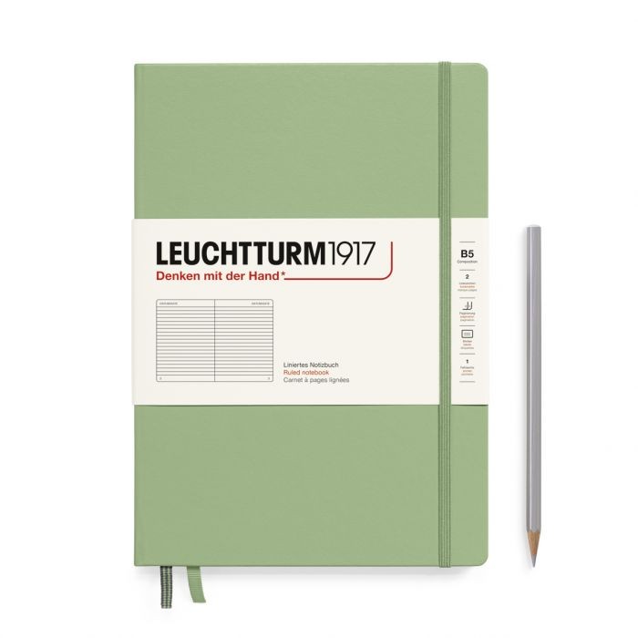 L NOTEBOOK HC B5 COMPO RULED SAGE 219p