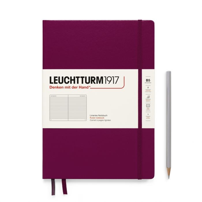 L NOTEBOOK HC B5 COMPO RULED PORT RED 219p