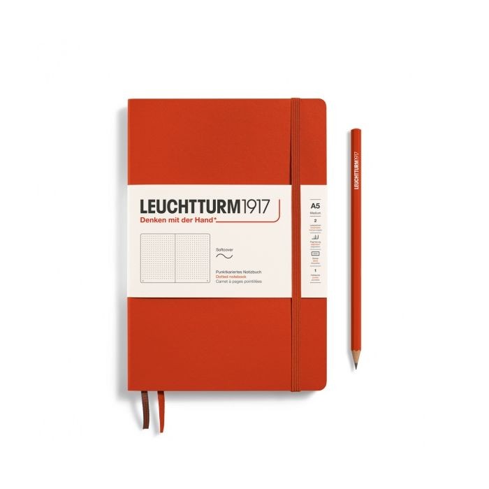 L NOTEBOOK SC A5 MED DOTTED FOX RED 123p