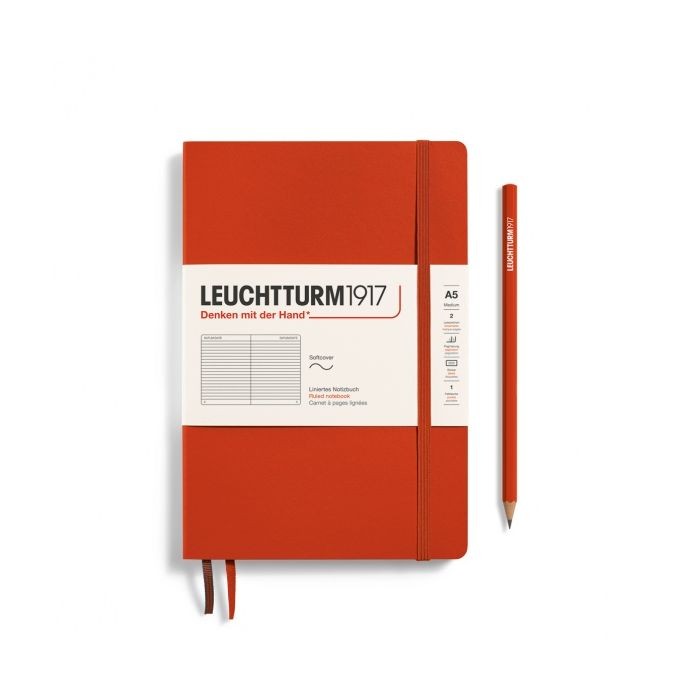 L NOTEBOOK SC A5 MED RULED FOX RED 123p
