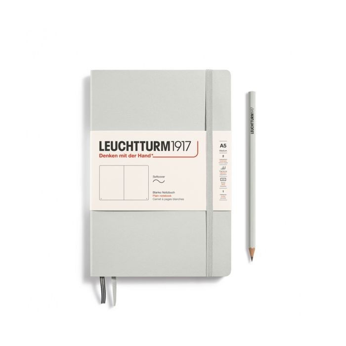 L NOTEBOOK SC A5 MED PLAIN LIGHT GREY 123p