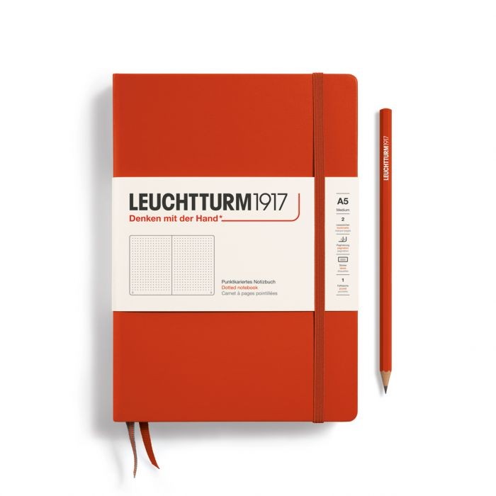 L NOTEBOOK HC A5 MED DOTTED FOX RED 251p