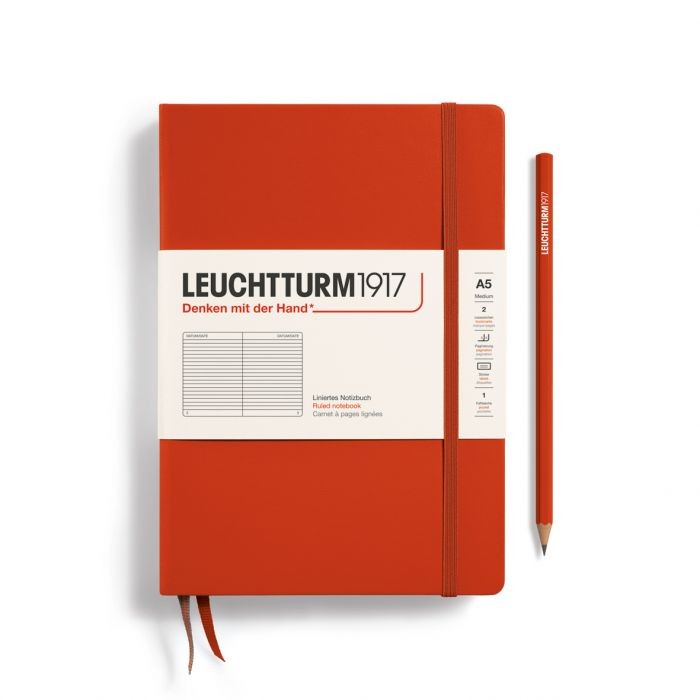 L NOTEBOOK HC A5 MED RULED FOX RED 251p