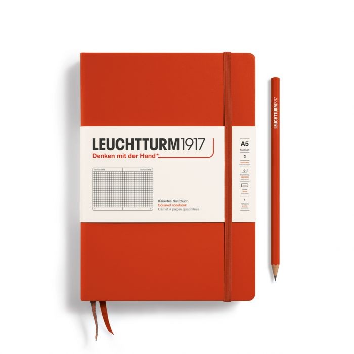 L NOTEBOOK HC A5 MED SQUARED FOX RED 251p