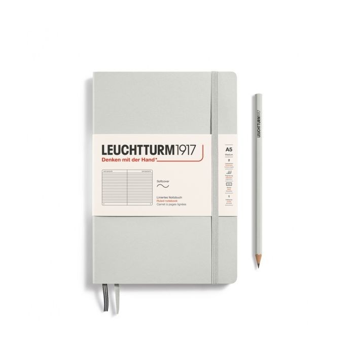 L NOTEBOOK SC A5 MED RULED LIGHT GREY 123p
