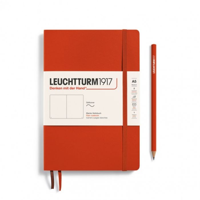 L NOTEBOOK SC A5 MED PLAIN FOX RED 123p