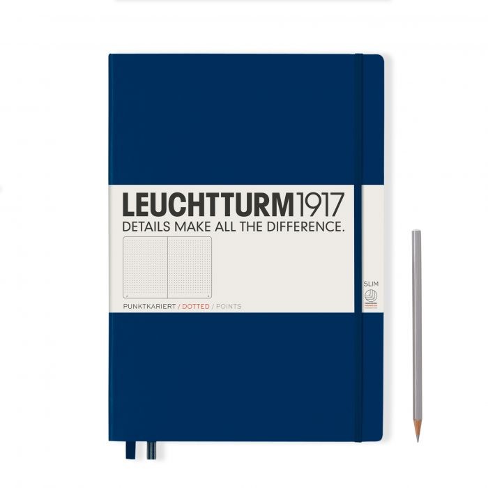 L NOTEBOOK HC A4+SL DOTTED NAVY 123p