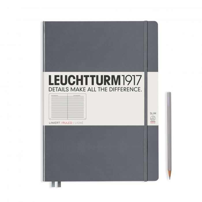 L NOTEBOOK HC A4+SL RULED ANTHRACITE 123p