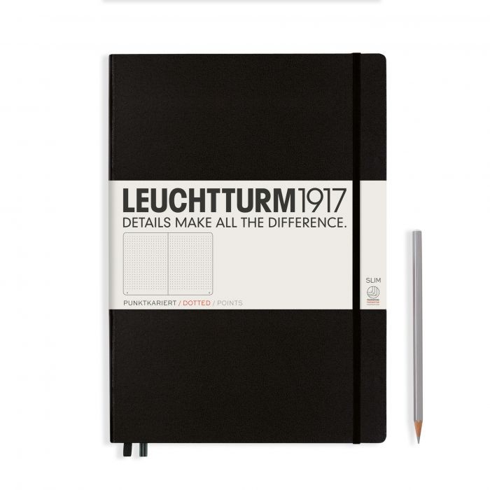 L NOTEBOOK HC A4+SL DOTTED BLACK 123p