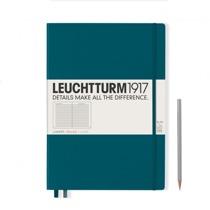 L NOTEBOOK HC A4+SL RULED PACIFIC GREEN 123p
