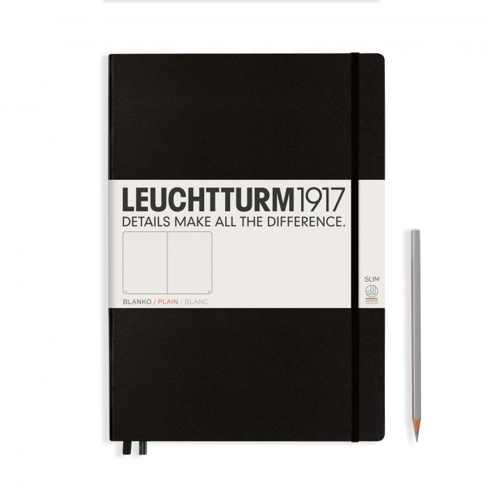 L NOTEBOOK HC A4+SL PLAIN BLACK 123p