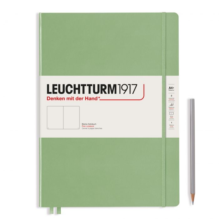 L NOTEBOOK HC A4+SL PLAIN SAGE 123p
