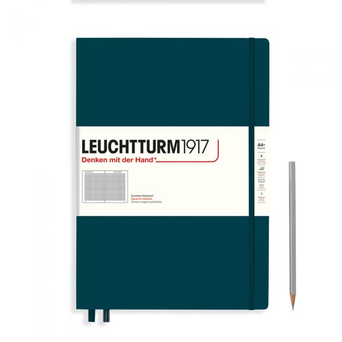 L NOTEBOOK HC A4+CL SQUARED PACIFIC GREEN 235p