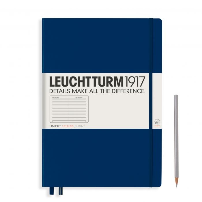 L NOTEBOOK HC A4+CL RULED NAVY 235p