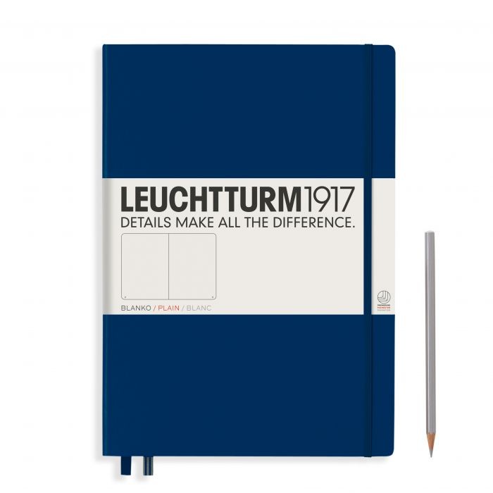 L NOTEBOOK HC A4+CL PLAIN NAVY 235p