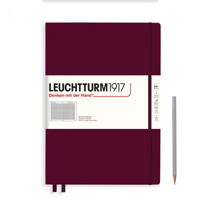 L NOTEBOOK HC A4+CL SQUARED PORT RED 235p