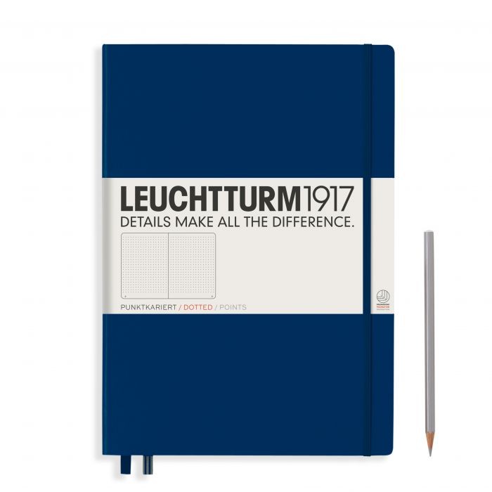 L NOTEBOOK HC A4+CL DOTTED NAVY 235p