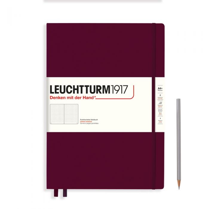 L NOTEBOOK HC A4+CL DOTTED PORT RED 235p