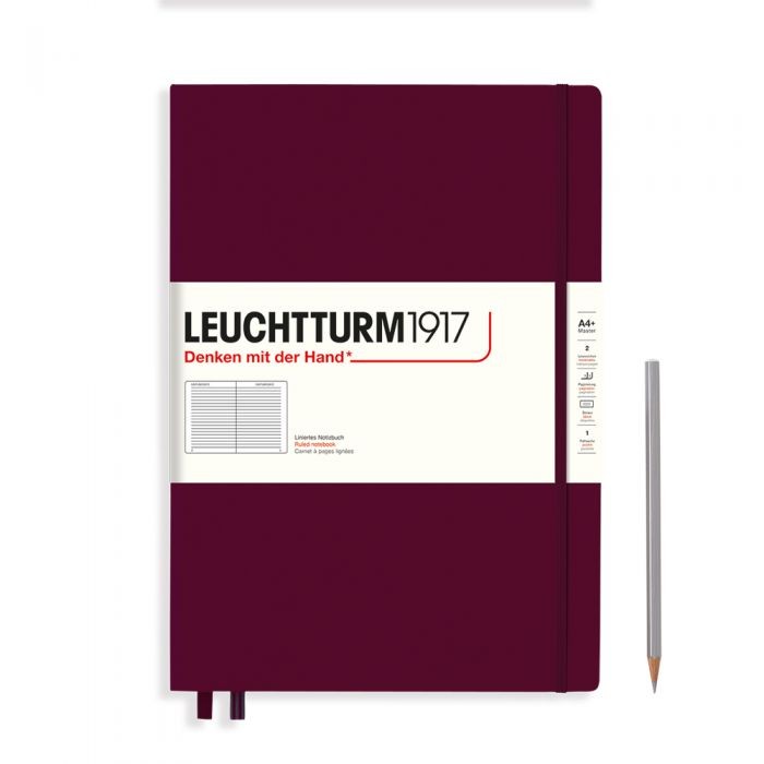 L NOTEBOOK HC A4+CL RULED PORT RED 235p