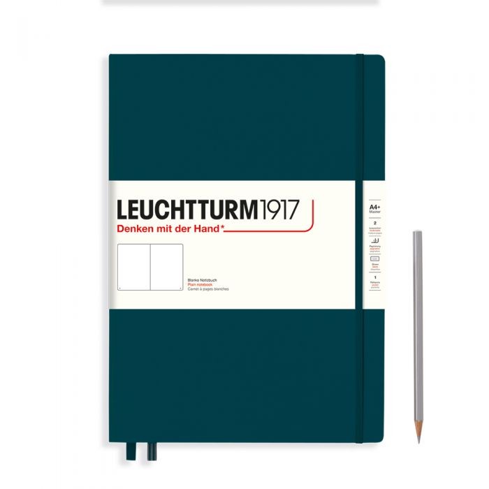 L NOTEBOOK HC A4+CL PLAIN PACIFIC GREEN 235p