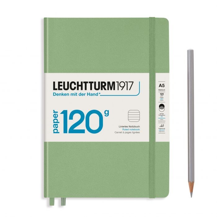 L EDITION 120G A5 MED RULED SAGE 203p