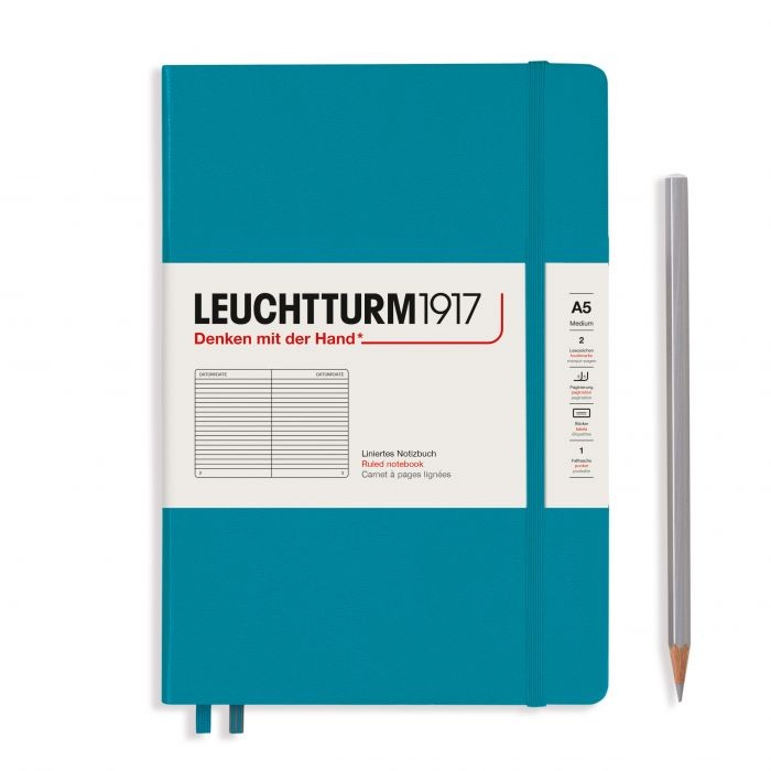 L NOTEBOOK HC A5 MED RULED OCEAN 251p