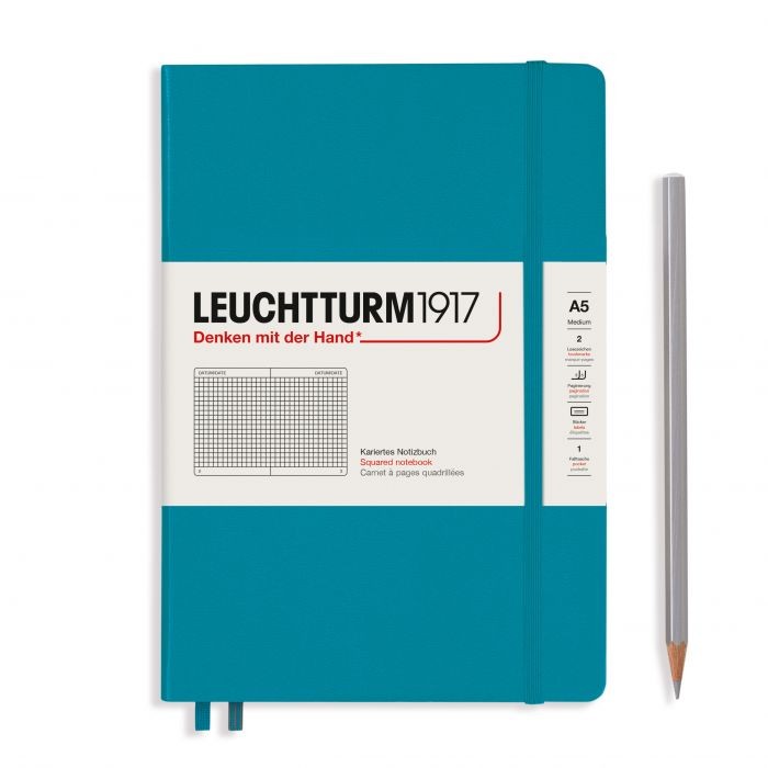 L NOTEBOOK HC A5 MED SQUARED OCEAN 251p