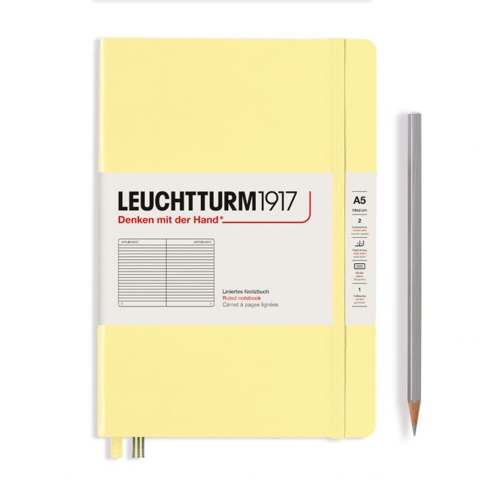 L NOTEBOOK HC A5 MED RULED VANILLA 251p