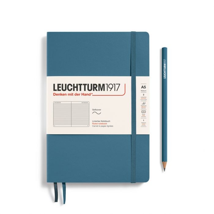 L NOTEBOOK SC A5 MED RULED STONE BLUE 123p