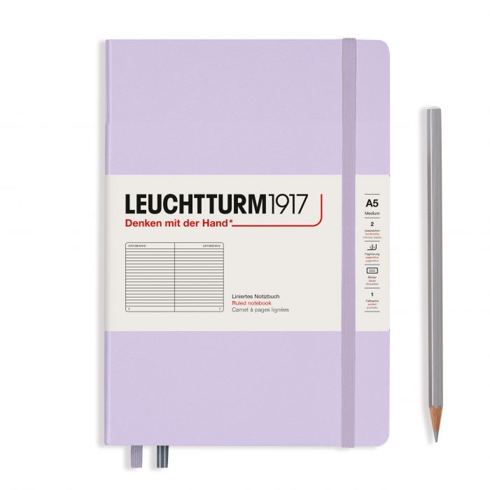 L NOTEBOOK HC A5 MED RULED LILAC 251p