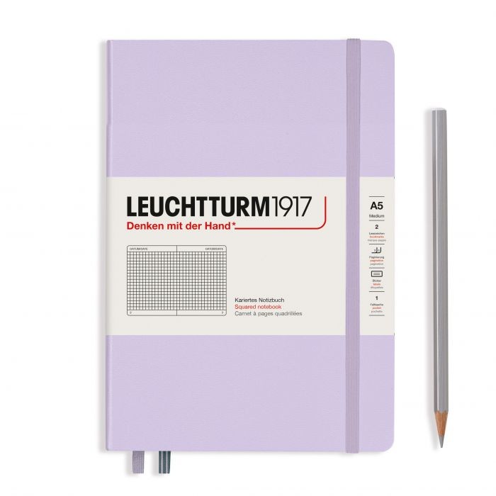 L NOTEBOOK HC A5 MED SQUARED LILAC 251p