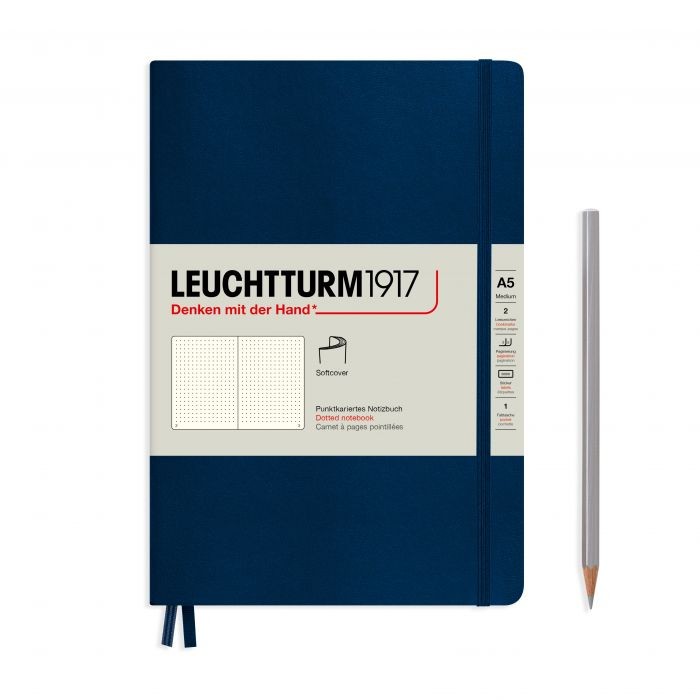 L NOTEBOOK SC A5 MED DOTTED NAVY 123p